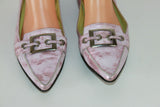 Escarpins Pointus ANDREA TOKIO Cuir Rose Nacré T 38 TBE