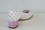 Escarpins ANNE LAURENCY Cuir Blanc à Pois Rose T 36.5 ETAT NEUF