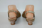 FELMINI Escarpins Cuir Marron Clair Petits Talons Compensés T 36 BE