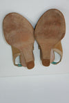 FELMINI Escarpins Cuir Marron Clair Petits Talons Compensés T 36 BE