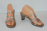 Escarpins GILL'S Tout Cuir Gris clair Lanières Cuir T 37.5 TBE