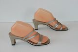 Escarpins GILL'S Tout Cuir Gris clair Lanières Cuir T 37.5 TBE