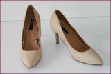 Escarpins MANGO Cuir Beige à Talons Fins T 36 TBE