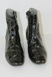 Bottines Boots ALEXANDRIA Tout Cuir Verni Vert Chasse T 35.5 BE