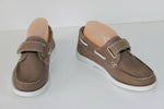 Mocassins ANDRE Cuir Souple Taupe à Scratch T 36 TTBE