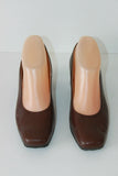 VINTAGE Escarpins TED LAPIDUS Cuir Marron T 37 TBE