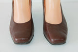 VINTAGE Escarpins TED LAPIDUS Cuir Marron T 37 TBE