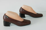 VINTAGE Escarpins TED LAPIDUS Cuir Marron T 37 TBE
