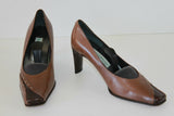 Escarpins MODA DI FAUSTO Tout Cuir Marron T 36.5 TBE