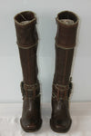APEPAZZA Bottes Compensées Cuir Marron Textile Kaki T 37 TBE