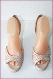 MALOLES Escarpins Tout Cuir Rose Perlé Talons Compensés T 40 TBE