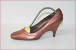 MADELEINE Escarpins Cuir Bronze Cuivré Bouts Ronds Luxe T 38 BE