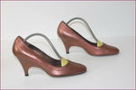 MADELEINE Escarpins Cuir Bronze Cuivré Bouts Ronds Luxe T 38 BE