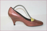MADELEINE Escarpins Cuir Bronze Cuivré Bouts Ronds Luxe T 38 BE