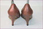 MADELEINE Escarpins Cuir Bronze Cuivré Bouts Ronds Luxe T 38 BE