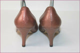 MADELEINE Escarpins Cuir Bronze Cuivré Bouts Ronds Luxe T 38 BE