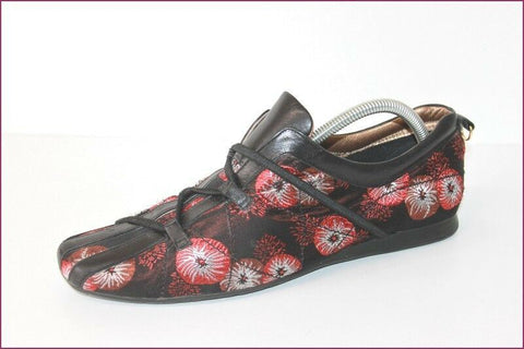 ESPACE Derby à lacets Cuir et Textile Imprimé T 8.5 US / T 40.5 FR TBE
