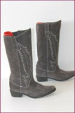 ANDRE Bottes Daim Gris Foncé T 38 TBE