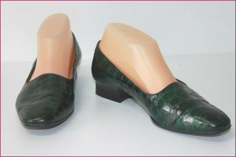 GEO REINO Escarpins Cuir Vert Foncé T 38 TBE