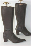 SPIRAL Bottes Pointues Cuir Marron Foncé T 40 TBE