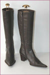 SPIRAL Bottes Pointues Cuir Marron Foncé T 40 TBE