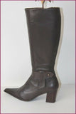 SPIRAL Bottes Pointues Cuir Marron Foncé T 40 TBE