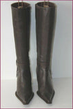 SPIRAL Bottes Pointues Cuir Marron Foncé T 40 TBE