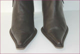 SPIRAL Bottes Pointues Cuir Marron Foncé T 40 TBE