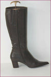 SPIRAL Bottes Pointues Cuir Marron Foncé T 40 TBE