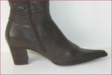 SPIRAL Bottes Pointues Cuir Marron Foncé T 40 TBE