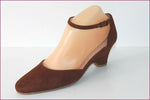Olivier Michel Escarpins Daim Marron  Petits Talons Compensés T 38 TBE