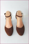 Olivier Michel Escarpins Daim Marron  Petits Talons Compensés T 38 TBE