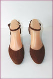 Olivier Michel Escarpins Daim Marron  Petits Talons Compensés T 38 TBE