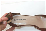 Olivier Michel Escarpins Daim Marron  Petits Talons Compensés T 38 TBE