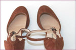 Olivier Michel Escarpins Daim Marron  Petits Talons Compensés T 38 TBE