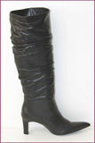 COLYSEE DE SACHA Bottes Cuir Plissé Noir T 35.5  TTBE