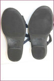 TREE COEUR Sandales Cuir Marine Scratchs Pailletés Confort T 39 ETAT NEUF
