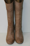 Bottes Cuir Grainé Beige Travail Artisanal T 38 TBE