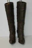 MINELLI Bottes Pointues Cuir Plissé Marron T 37 TBE