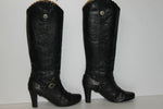 ASH Bottes Cavalières à Talons Cuir Noir T 39 TBE