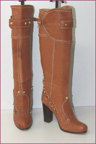 PAN TULIPANI Luxe Bottes à Talons Tout Cuir Caramel T 36 TBE