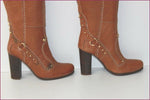 PAN TULIPANI Luxe Bottes à Talons Tout Cuir Caramel T 36 TBE