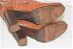 PAN TULIPANI Luxe Bottes à Talons Tout Cuir Caramel T 36 TBE