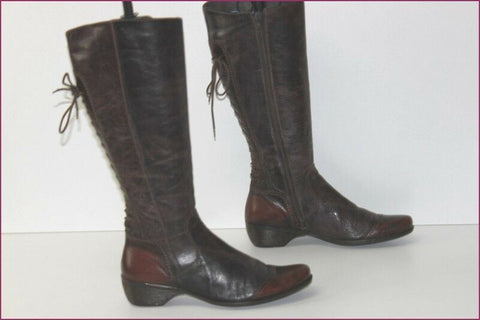 DESIR FUITE Bottes Cuir Marron Foncé T 37 TBE