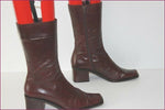 STEPHEN Mi Bottes Tout Cuir Bordeaux Foncé T 36 BE