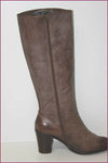 DONNA PIU Bottes à Talons Cuir Taupe T 41 TBE