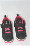 JORDAN Nike Enfants 644875-009 Cuir Noir et Rose T 26 TBE