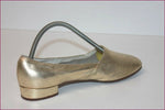 DURER PARIS Escarpins VINTAGE  Cuir Doré RETRO Fait Main T 4 US / T 35 FR BE