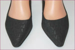 SONIA RYKIEL Escarpins Pointus Toile Imprimée Noire Talons Ouverts T 37 TBE