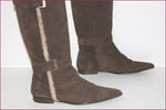 Mi Bottes Pointues Daim Marron Foncé T 41 TBE